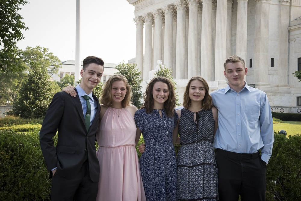 youth tour students pose for a picture
