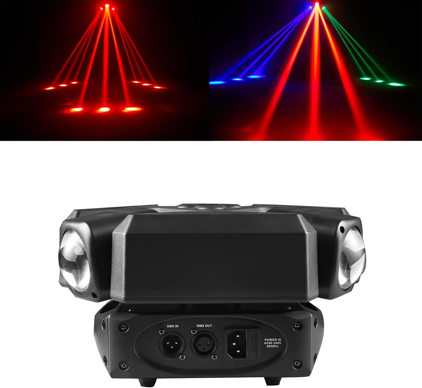 Moving Head Stage Light, LED DJ Lights with DMX512 Controller, Sound Activation, 9pcs 10W RGBW LED Beads,Dimmer Strobe Effect